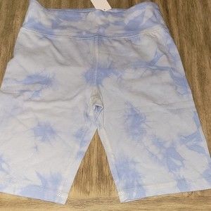 NWT Gap Kids Girl's Blue and White Tie Dye Legging Bike Shorts Size Medium (8)
